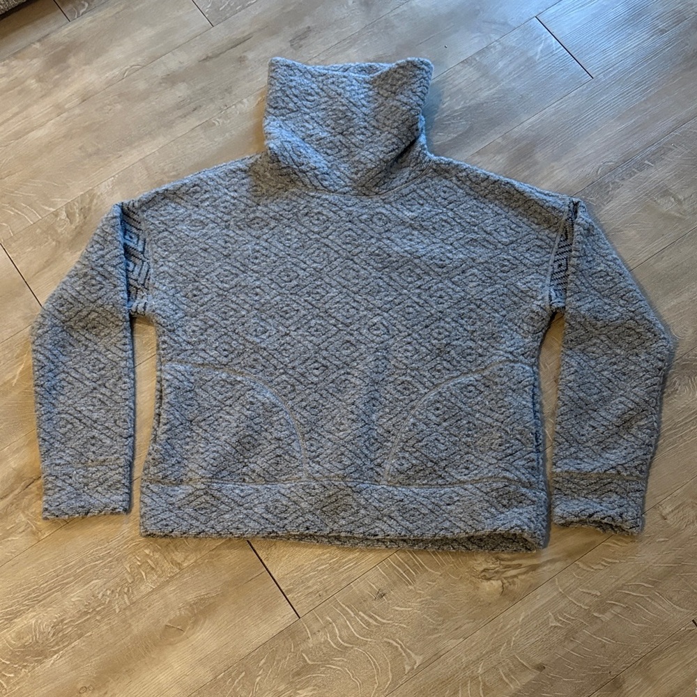 Prana Grey Turtleneck Sweater Pockets Size XL Ptp 24”